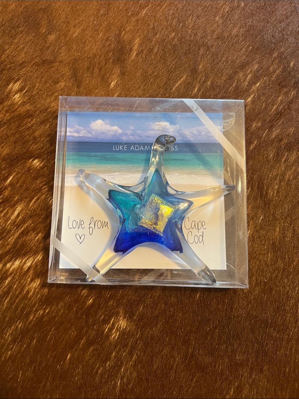 Blue Starfish Decorative Glass Accent by Luke Adams